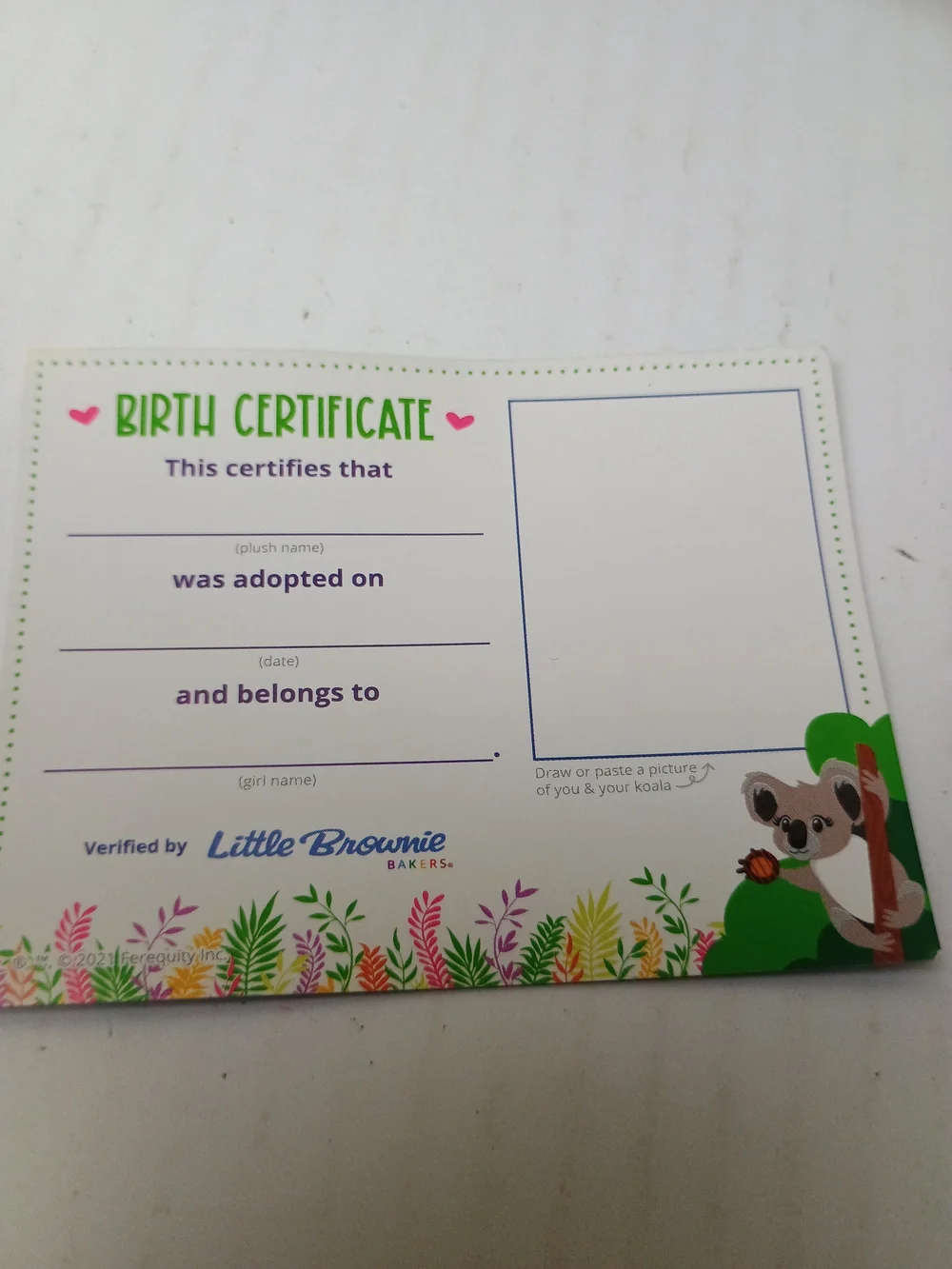Little Brownie Bakers Plush Gray/ White Koala Stuffed Animal with Flower Accent